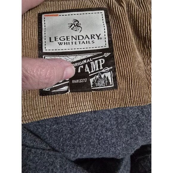 Legendary Whitetails Mens Buck Camp Flannel Shirt 4XL Charcoal Gray With Corduro - Picture 6 of 7